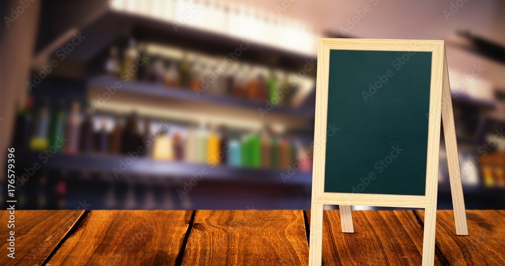 Poster composite image of bottles arranged in a shelf