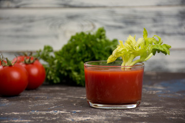 Glass of tomato juice