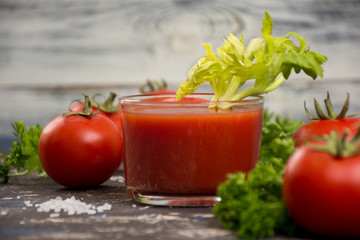 Glass of tomato juice