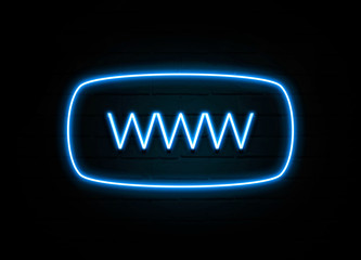 Www  - colorful Neon Sign on brickwall