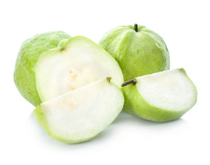 Guava fruit isolated on white background.