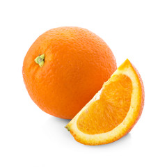 fresh orange isolated on white background