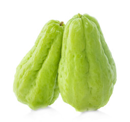 Chayote on white background