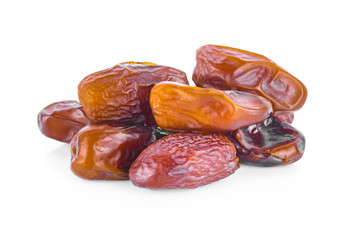 dried fruits from date palm isolated on white background