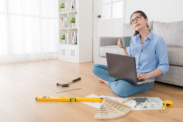 designer adviser thinking how to remodel house