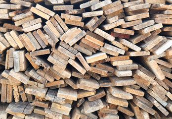 Pile of Wood Slats at a Sawmill