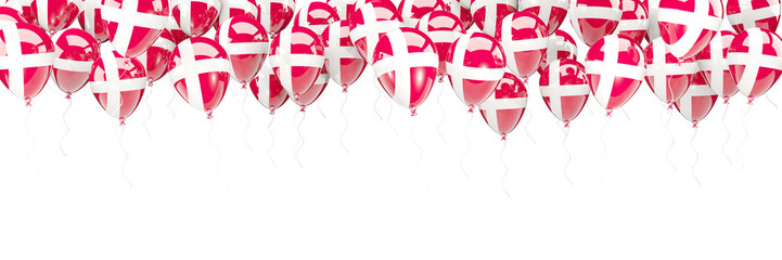 Balloons frame with flag of denmark