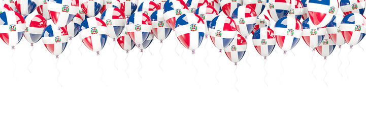Balloons frame with flag of dominican republic