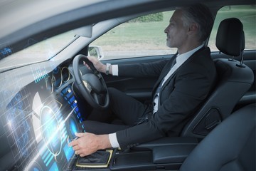 Composite image of technology car interface