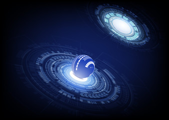 Abstract background with blue circles technology 3D. eps10