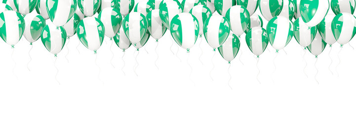 Balloons frame with flag of nigeria - obrazy, fototapety, plakaty