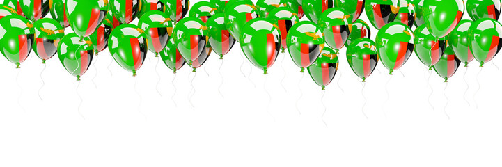 Balloons frame with flag of zambia