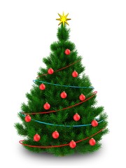 3d dark green Christmas tree