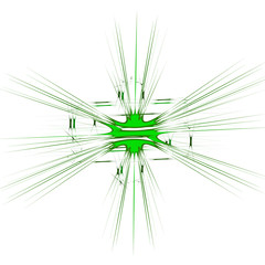 An abstract green burst shaped background.