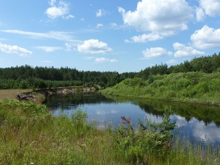 Прекрасный вид с берега на речку Люнда (Марий Эл)