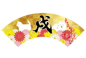 戌　年賀状　菊　アイコン