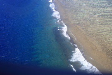 Beautiful Coral reefs coastline of Guadalcanal Island, Solomon © feathercollector