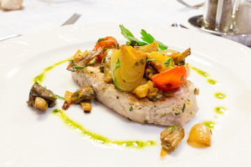 Tuna and ratatouille