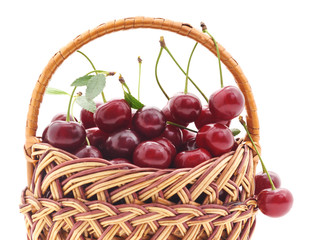 Cherries in the basket.