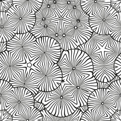 Fantasy decorative black and white abstract seamless pattern