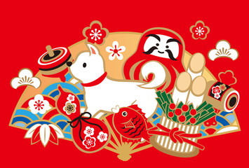 2018戌 いろいろ 年賀 大 赤