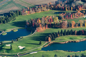 Golf de Nantilly à l'automne à l'ouest de Paris