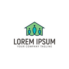 family homes logo design concept template