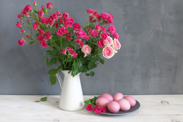 Easter eggs and roses