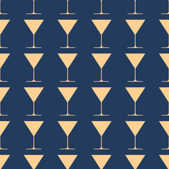 Wineglasses vector illustration on a seamless pattern background