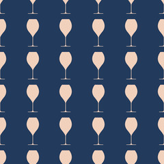 Wineglasses vector illustration on a seamless pattern background