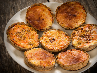 Rye tarte with carrot, potatoes and cumin, Latvian traditional cake Sklandrausis