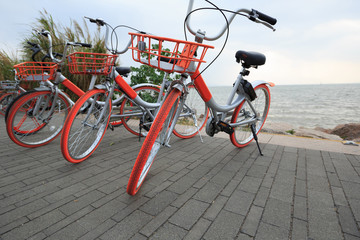 Fototapeta na wymiar bike sharing in china