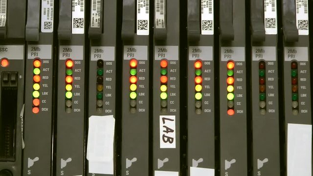 PBX switch loading, blink color leds