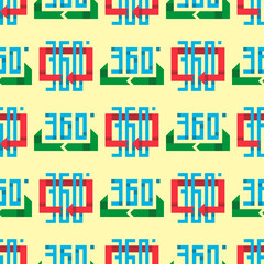 Angle 360 degrees web shape mark vector illustration geometry math seamless pattern full information.