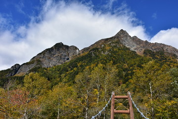 上高地　明神岳の風景