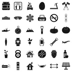 Pot icons set, simple style