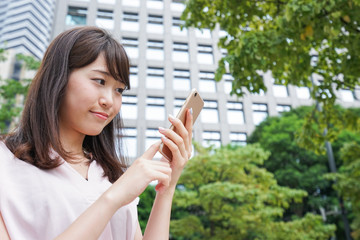 Woman using a smartphone