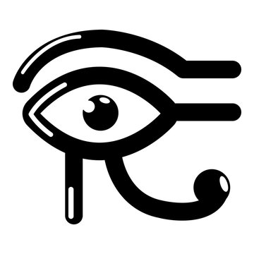 Eye horus icon, simple black style