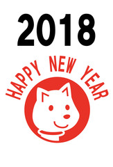 2018　戌　HAPPY NEW YEAR　テンプレート
