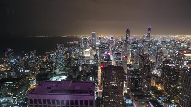Night timelapse of Chicago