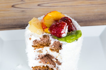 Strawberry and Kiwi on White Plate