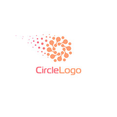 Fototapeta premium Szablon projektu logo technologii, logotyp z kół z ogonem. Streszczenie okrągły kształt.