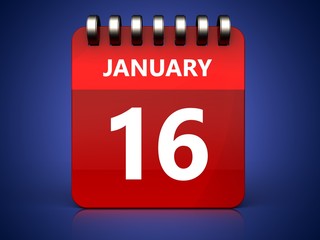 3d 16 january calendar