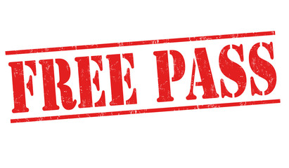Free pass sign or stamp