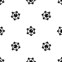 Chemical and physical molecules pattern seamless black