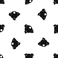 Obraz premium Chemical and physical molecules pattern seamless black