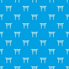 Japanese torii pattern seamless blue