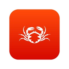 Fresh live crab icon digital red
