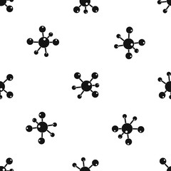 Chemical and physical molecules pattern seamless black