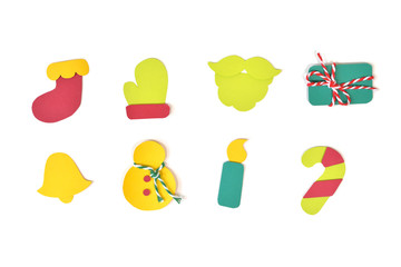 Christmas symbol paper cut on white background - isolated